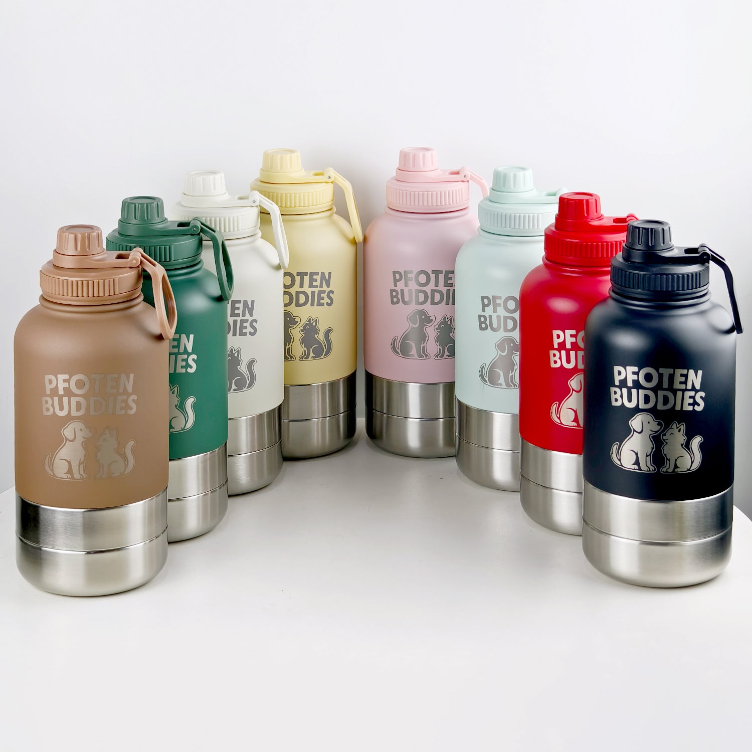 Pfotenbuddies® Edelstahl 3-in-1 Trinkflasche