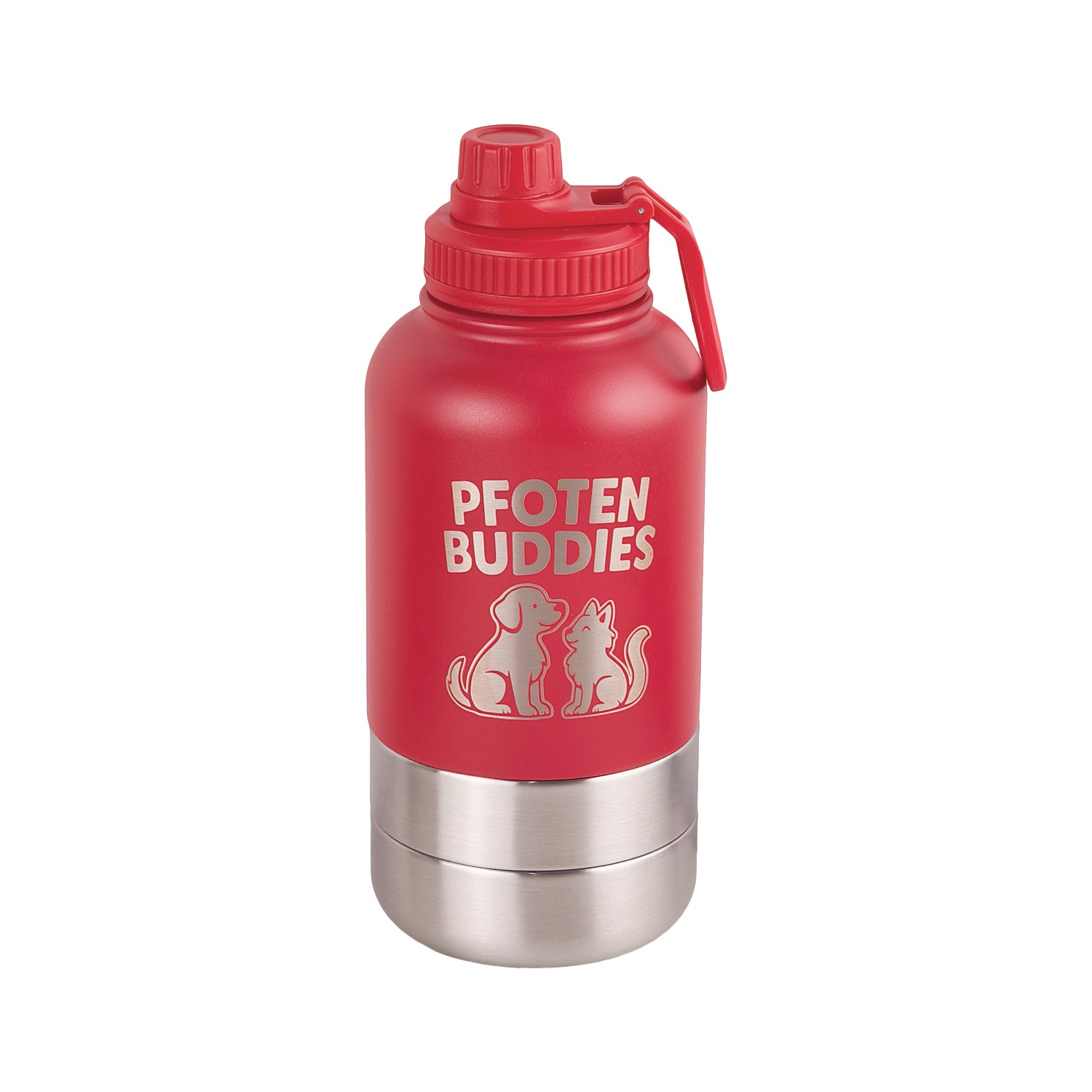 Pfotenbuddies® Edelstahl 3-in-1 Trinkflasche